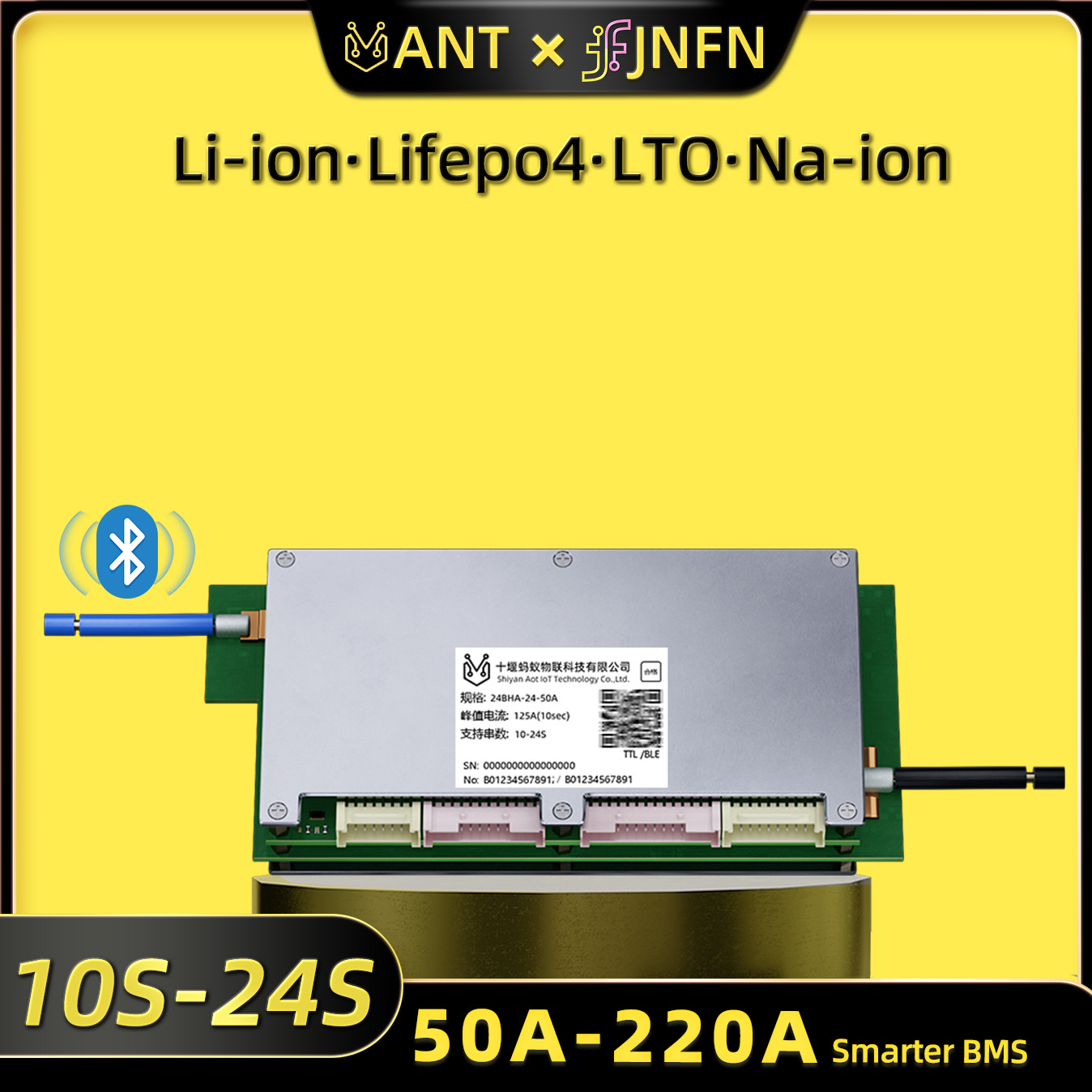 Ant BMS Smart 10S to 24S 550A  - Smart Bms 24S 200A Bluetooth Lifepo4 recension och pris