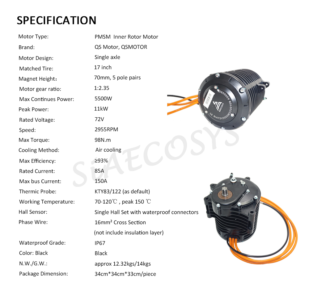 QSMOTOR QS138 70H V3 3000W 750 - Fardriver Nd72850 Controller recension och pris
